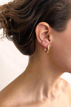Load image into Gallery viewer, Crescent Hoops Gold Small