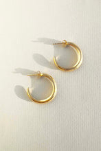 Load image into Gallery viewer, Crescent Hoops Gold Small