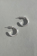 Load image into Gallery viewer, Crescent Hoops Silver Small