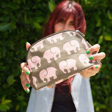 Load image into Gallery viewer, Cotton Cosmetic Case - Elephants
