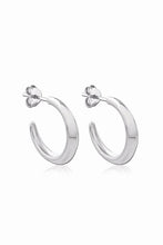 Load image into Gallery viewer, Crescent Hoops Silver Small