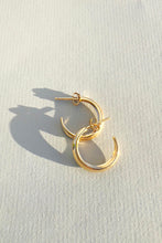 Load image into Gallery viewer, Crescent Hoops Gold Small