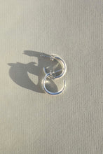 Load image into Gallery viewer, Crescent Hoops Silver Small