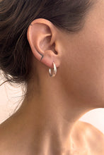 Load image into Gallery viewer, Crescent Hoops Silver Small