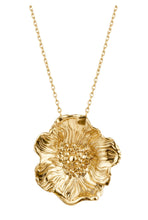 Load image into Gallery viewer, Poppy Floral Pendant Gold
